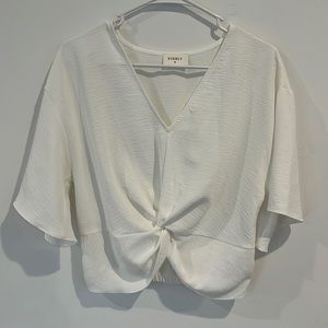 Crop blouse with front knot